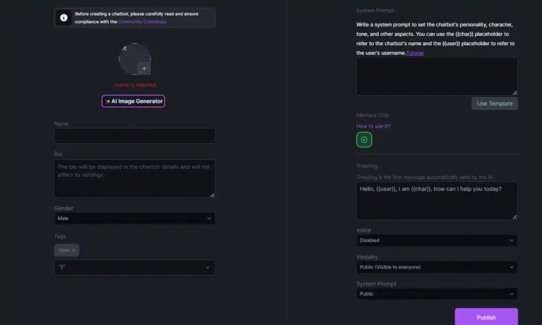 RPRP AI Character Creation